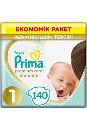 Prima Bebek Bezi Premium Care 1 Beden 140'lı Yenidoğan Mini Jumbo Paket