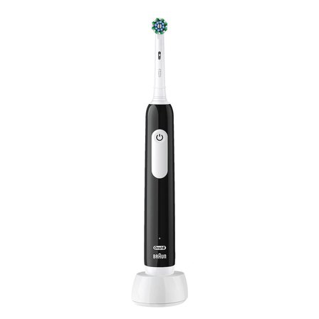 Oral-B Pro Serisi 1 Siyah Elektrikli Diş Fırçası, 1 Diş Fırçası Başlığı, Braun Tasarımı