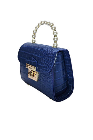 Vos Versa Kadın Gold Zincir Askılı El ve Omuz Çanta Krokodil Desenli 