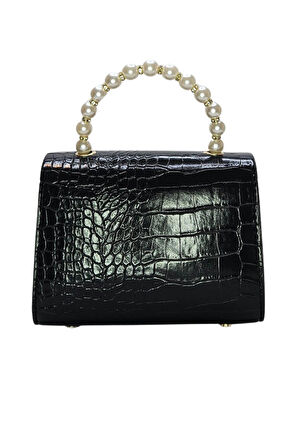Vos Versa Kadın Gold Zincir Askılı El ve Omuz Çanta Krokodil Desenli 