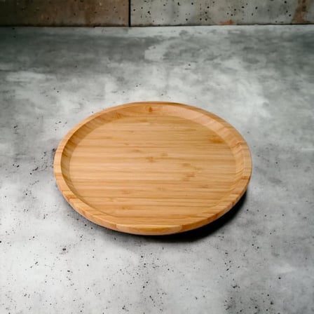 Bambu Lüx Yuvarlak Servis 25 * 25cm, Bambu Sunumluk & Çerezlik Yuvarlak Sunum Tabağı, Sunum Tabağı