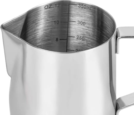 Süt Köpürtme Sürahisi, Premium Paslanmaz Çelik, 350ml Kapasite, Profesyonel Kahve Köpürtme Kabı, Barista Ekipmanları, Süt Köpürtme ve Kahve Hazırlama İçin
