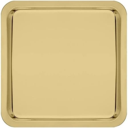 Paslanmaz Çelik Sunum Tepsisi, Gold, 21x21 cm, Çay Kahve Pasta Tatlı Servisi, 2 Adet