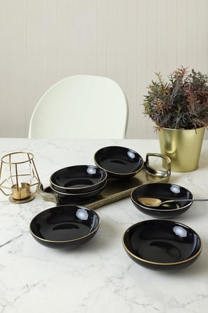 Siyah Gold Halka Çerezlik/Sosluk 13 Cm 6 Adet