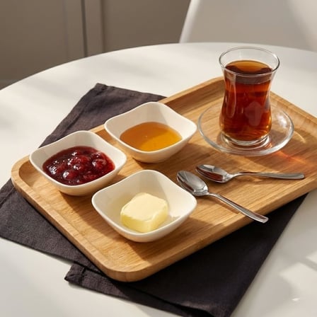 Şık Tasarımlı 3’lü Krem Sunum Kasesi – 10 cm Kare Form, Servis ve Kahvaltılık Kase Seti