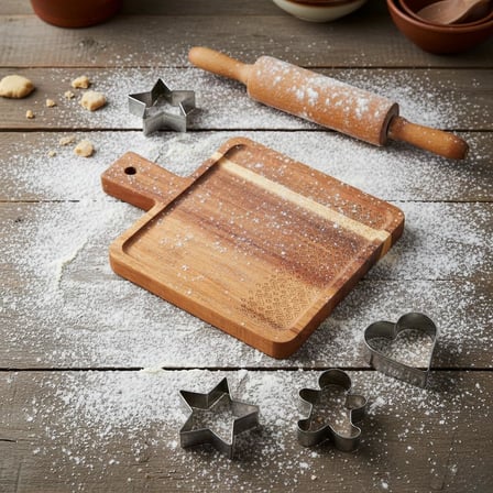 Doğal Akasya Ahşap Dikdörtgen Sunum Tahtası ve Servis Tepsisi – 23x17 cm Kahve Yanı, Peynir ve Kahvaltılık Sunumluk (Kare Formlu Estetik Tasarım)