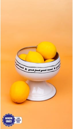 Mood Emaye Meyvelik-Ayaklı Kase 14Cm (Orta Boy)