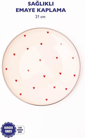 Cupid Emaye Tabak Pasta Sunum Tabağı 21 Cm