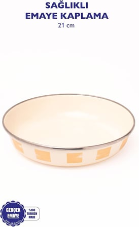 Beige Emaye Bowl Tabağı - Bowl Kase - Salata Kasesi - Sunum Kasesi