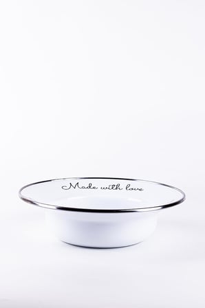 Love Emaye Çukur Makarna Ve Salata Tabağı