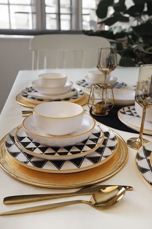 Mat Siyah Myra Pasta Tabağı 22 Cm 6 Adet 956