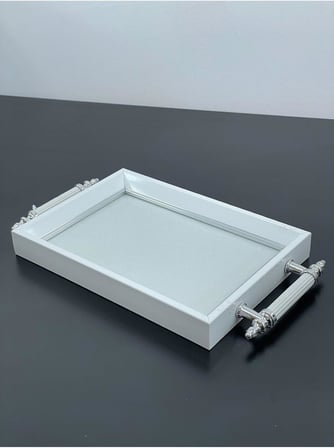 Lüks Simli Sunum Tepsisi Yaldızlı Tepsi 32 * 17CM