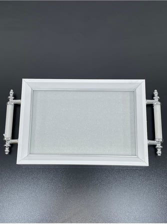 Lüks Simli Sunum Tepsisi Yaldızlı Tepsi 32 * 17CM