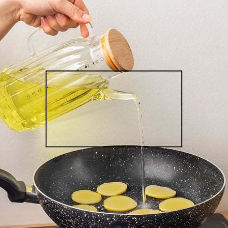 Borosilikat Cam Bambu Vakum Kapak Pinterest Mutfak Yağdanlık Sürahi Seti – 1000ml