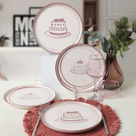 Pink Cake Nordic Pasta Tabağı 22 Cm 4 Adet 22965-66