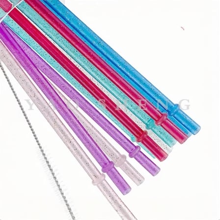 Simli Halkalı Tritan Pipet Seti, 4'lü Şeffaf Simli Pipetler, Temizleme Fırçası Dahil, 40oz Stanley Uyumlu, BPA İçermeyen, Kesilebilir