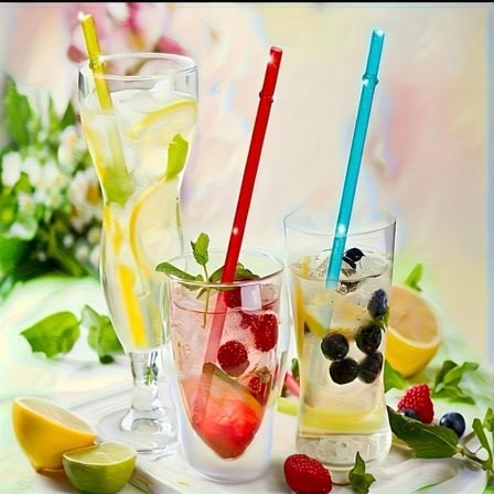 Simli Halkalı Tritan Pipet Seti, 4'lü Şeffaf Simli Pipetler, Temizleme Fırçası Dahil, 40oz Stanley Uyumlu, BPA İçermeyen, Kesilebilir