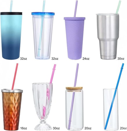Stanley Quencher ile Uyumlu Premium Tritan Pipet Seti, 30 cm Ekstra Uzun, 10 mm Genişlik, Renkli, 4 Adet Pipet, 1 Temizleme Fırçası Dahil, BPA İçermez, Kırılmaz