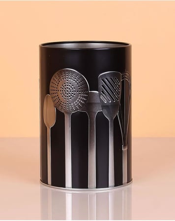 UCR HOME Metal Silindir Desenli Kaşıklık Servis Kepçe Kevgir Düzenleyici Toparlayıcı