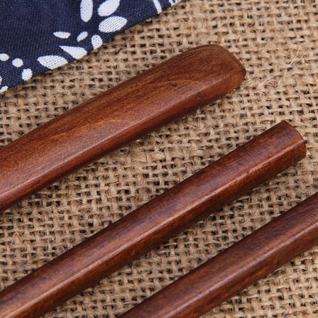 Ahşap Sofra Takımı, Yeniden Kullanılabilir Bambu Japon Tarzı Sofra Seyahat Gereçleri Ev, Kaşık Çubukları Sofra Takımı, Seyahat, Kamp, Ofis için Kılıflı Taşınabilir Gereçler Çatal Bıçak Seti