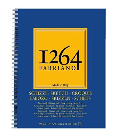 FABRİANO 1264 SKETCH 90 GR A4 120 YAPRAK YANDAN SPİRALLİ ÇİZİM DEFTERİ