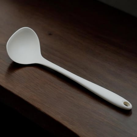 Silikon Çorba Kepçesi - 29,5 CM Krem Renkli Özel Seri