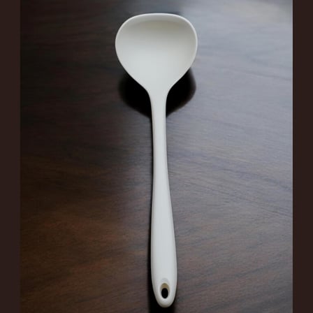 Silikon Çorba Kepçesi - 29,5 CM Krem Renkli Özel Seri