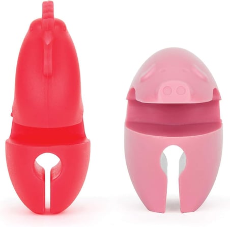 Silikon Tencere Klips Kaşıklık, 5 cm, Kırmızı/Pembe