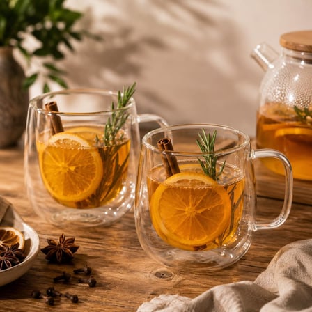 Çift Cidarlı Cam Kupa Bardak 250 ML – Isı Yalıtımlı Latte, Kahve ve Çay Bardağı – 2’li Set