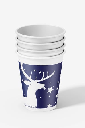 Cup İstanbul 7 oz Karton Bardak (500 Adet) - 190 gr/m² Ekstra Kalın Kağıt, Sızdırmaz Sıcak ve Soğuk İçecek Bardağı, 200 ml Kahve ve Çay Bardağı