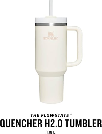 Quencher H2.0 FlowState Pipetli Termos Bardak 1.18 Litre - Krem | Paslanmaz Çelik