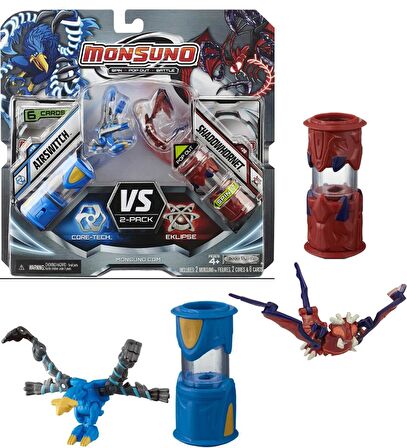 MONSUNO, Lisanslı Airswitch VS Shadowhornet Figürleri, Fırlatma Kapsülleri ve 6 Oyun Kartı