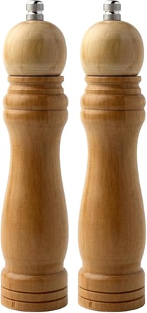 Bambu Gövdeli Komple Ahşap Tuz Karabiber Değirmeni Baharat Öğütücüsü Orta Boy 21 Cm 2 Adet