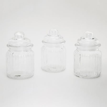 Cam Kavanoz Set Baharatlık Vakumlu Kapak Küçük Boy 13cm