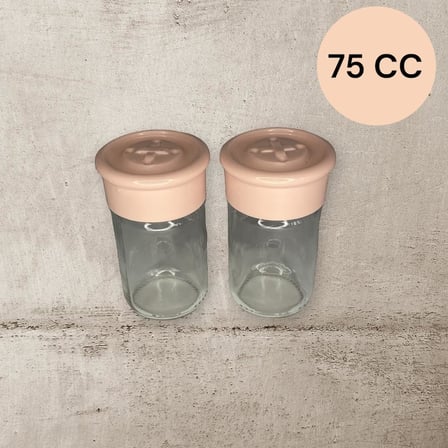 2 Adet Cam Tuzluk Plastik Kapaklı (Kutuludur)-75 CC
