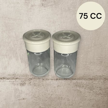 Cam Tuzluk 2 Adet Plastik Kapaklı (Kutuludur)- 75 CC