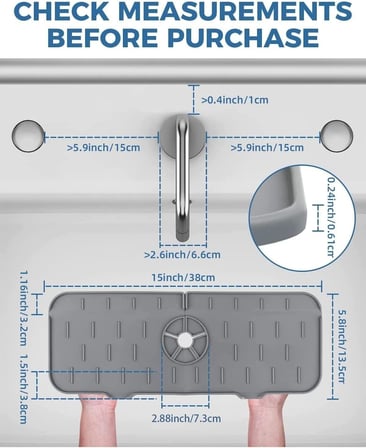 Silikon Musluk Matı – Su Geçirmez Lavabo Kenar Damlatmaz Altlık Düzenleyici Mat