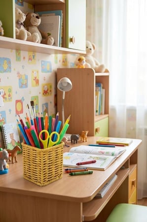 Kare Hasır Dokulu Plastik Rattan Kaşıklık ve Çatallık, Askılı Kendiliğinden Tutmalı Çok Amaçlı Mutfak Organizeri, 10x10x14 cm
