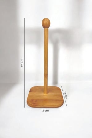 Doğal Bambu Rulo Kağıt Havluluk - Mutfak Tezgah Üstü Dik Havlu Standı, Standart ve Dev Boy Rulolar için Bambu Tasarım Kağıt Havlu Tutucu