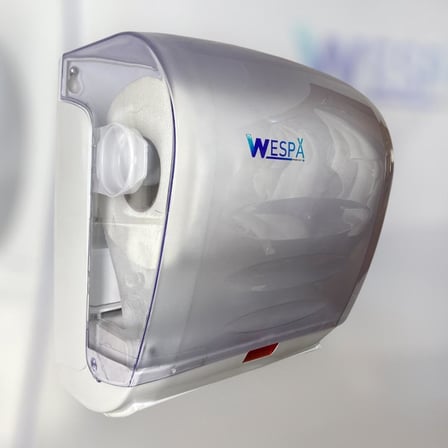 WESPA Kağıt Havlu Dispenseri, Gri Plastik, Duvar Montajlı, Profesyonel Banyo ve Tuvalet İçin