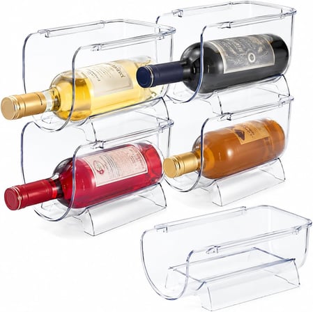 Buzdolabı Şişe Rafı Düzenleyici Şeffaf 2'li Set, 11x20x10 cm
