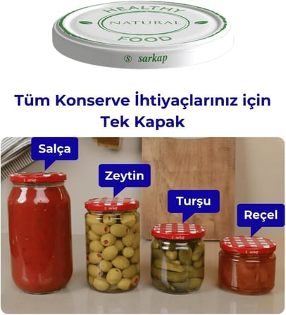 30 Adet Sarkap Kavanoz Kapağı, 82mm, Hava Geçirmez, Sızdırmaz, Konserve için Uygun, (Healthy)