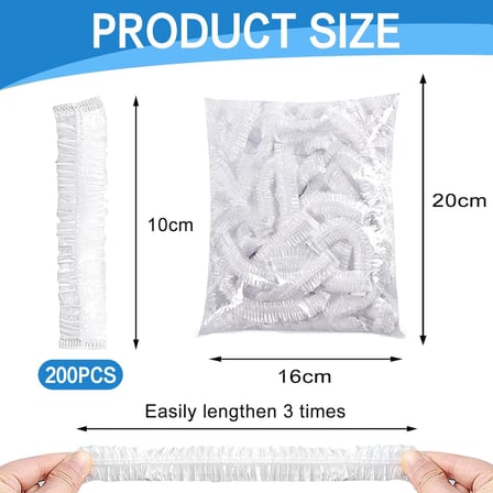 200 adet elastik kapak, tekrar kullanılabilir elastik kapak, plastik saklama torbası, tekrar kullanılabilir saklama folyosu, tek kullanımlık saklama torbası, artıklar, meyveler, toz koruması için