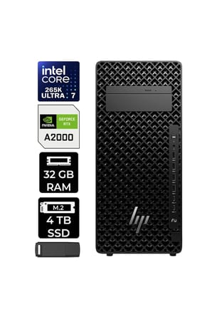 Z2 G1i Core Ultra 7 265K RTX 2000 Ada 16GB 32GB RAM 4TB SSD Win11 Home A2KR1ESPN358 Masaüstü İş İstasyonu + PER4 USB Bellek
