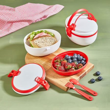 Beslenme Kutusu, Çatal Kaşık Dahil Yemek Ve Beslenme Kutusu Bpa İçermez (Kırmızı)