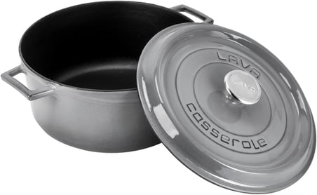 Metal Premium Serisi - Döküm Yuvarlak Tencere, 28 cm, Majolik Gri
