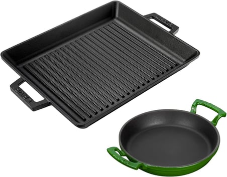 Döküm Izgara Tava 26x32 & 20 cm Sahan Set - Gerçek Izgara Lezzeti Evde