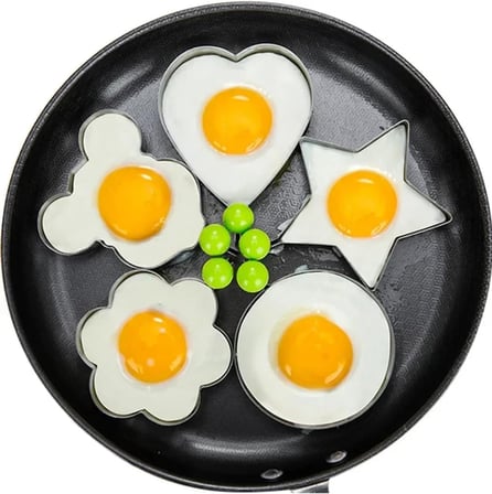 Metalik Daire Şeklinde Omlet Yumurta ve Krep Kalıbı