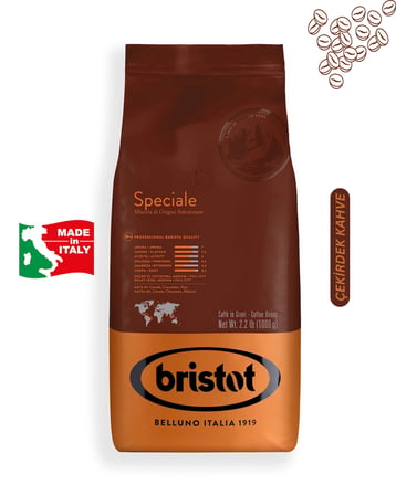 Bristot Speciale 1 kg Çekirdek Kahve - Orta Kavrulmuş Premium İtalyan Espresso