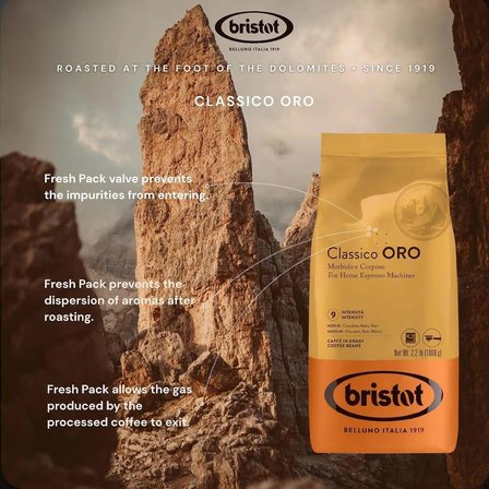 Bristot Classico Oro 1 Kg Çekirdek Kahve - Orta Kavrulmuş Premium İtalyan Espresso